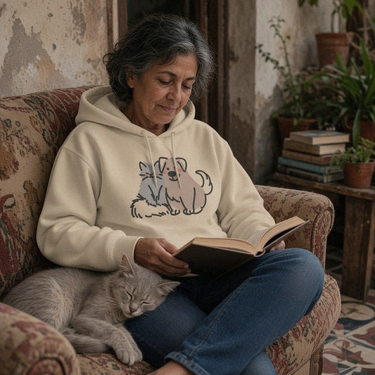 Sudadera Silver Paw con su mascota mayor