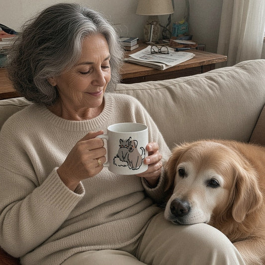 Taza Silver Paw con su mascota mayor